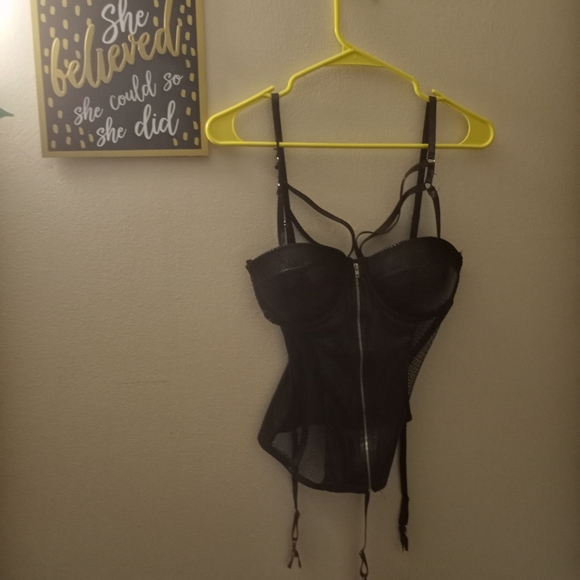 Spencer's Other - Body Rage Faux Leather Black Corset